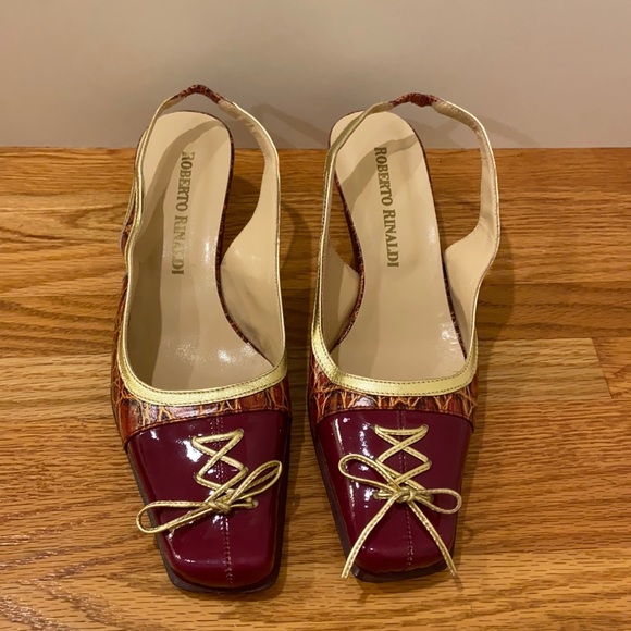 Roberto Rinaldi Shoes - Roberto Rinaldi Leather Slingback Kitten Heels